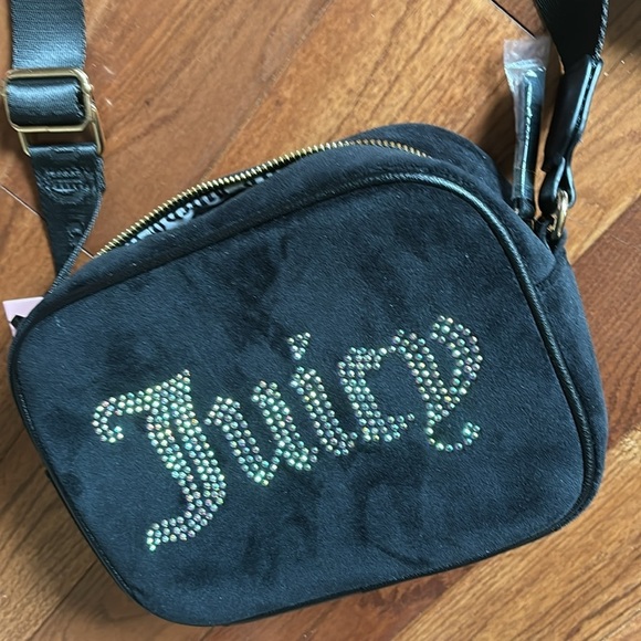 JUICY COUTURE Velour Camera Logo rhinestonecrossbody bag New - Picture 14 of 15